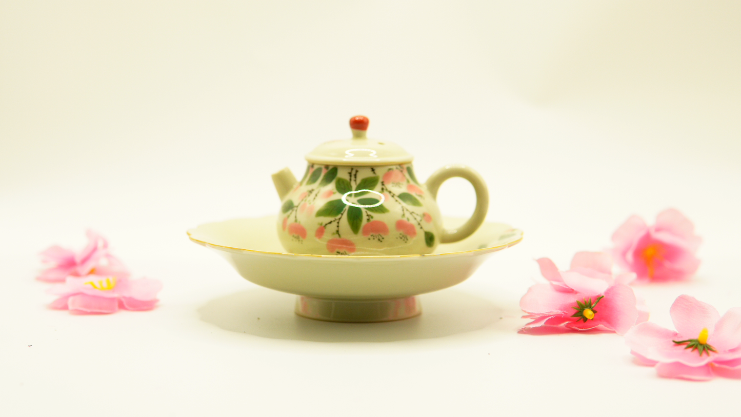 Peach tea pot